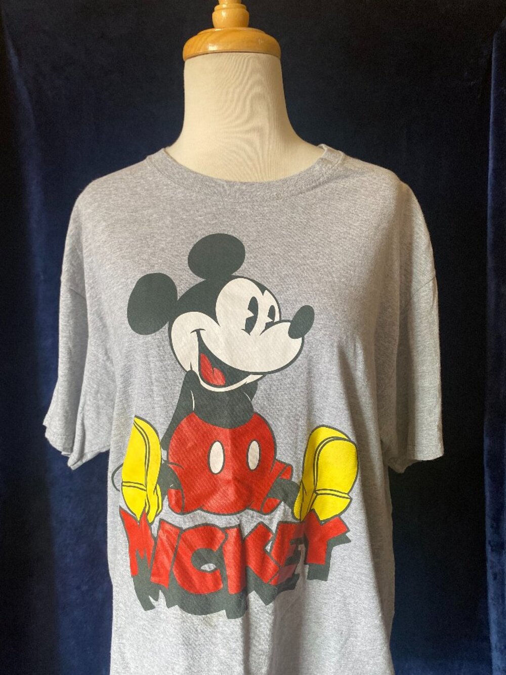 Disney Mickey Vintage Gray Short Sleeve